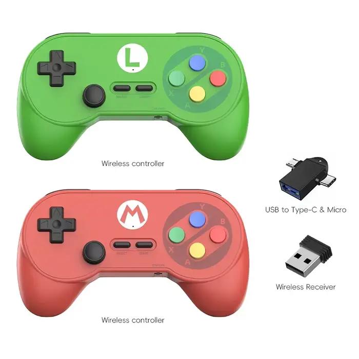 Manette de jeu sans fil rétro Data Frog PC07 avec double récepteur, contrôleur classique pour PC DIn