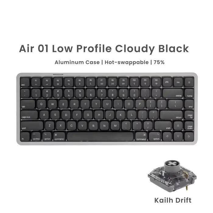 Clavier mécanique Akko Air 01 75% 84 touches, disposition Mac, personnalisable, profil bas, échangea