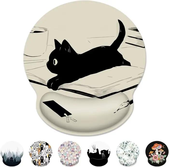Tapis de souris repose-poignet chaton mignon – Doux et confortable, Support de poignet, résistant au