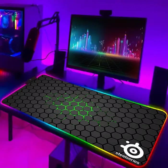Tapis de souris RVB XXL Steelseries pour ordinateur portable, polymère, clavier rétro4.2, tapis de t