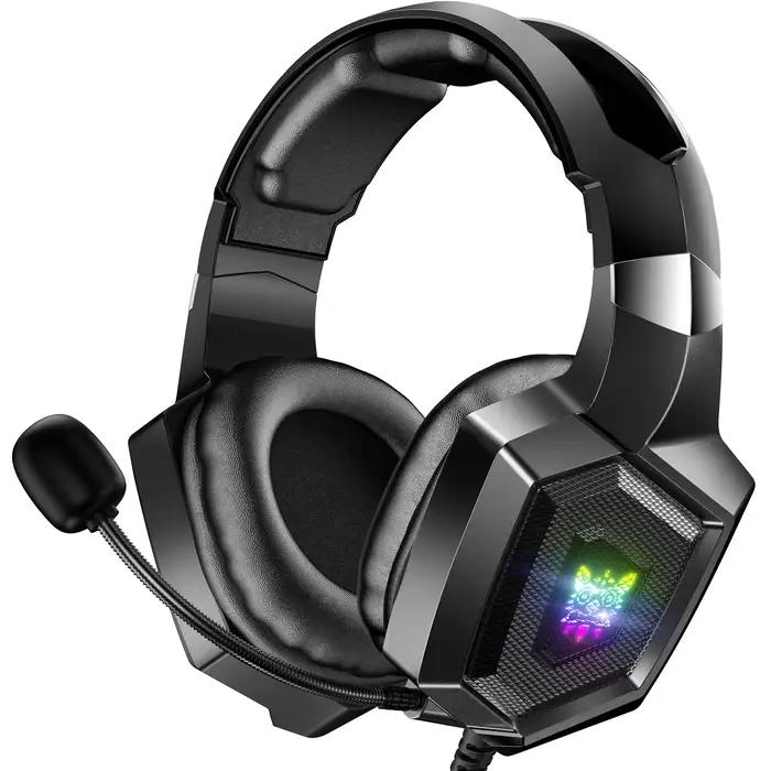 ONIKUMA K8 casque de jeu avec micro HD Flexible lumière rvb son Surround sur-oreille casque filaire 