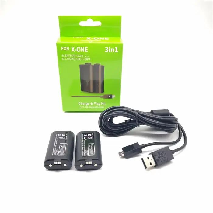 Pack de batteries rechargeables pour XBOX ONE, 2 pièces, avec câble de chargement USB de 2.75m, pour
