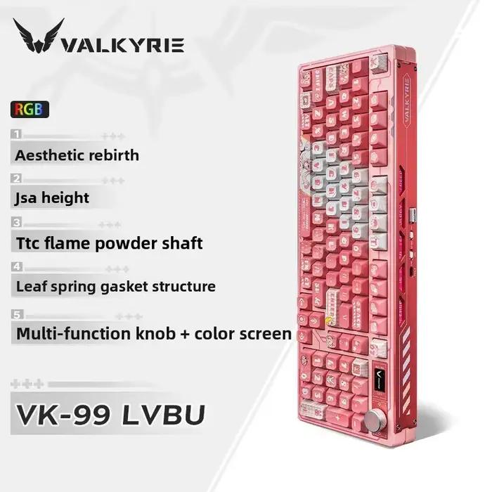 VALKYRIE VK99 clavier mécanique sans fil 3 modes TFT écran couleur bouton multifonction personnalisé