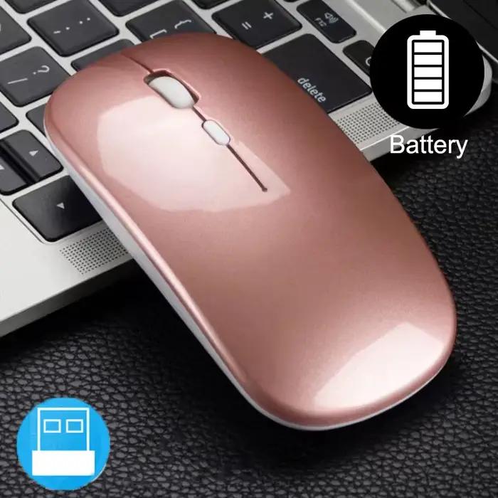 Souris optique sans fil mince 2.4GHz, 1600DPI, silencieuse, pour bureau, conception ergonomique, ave