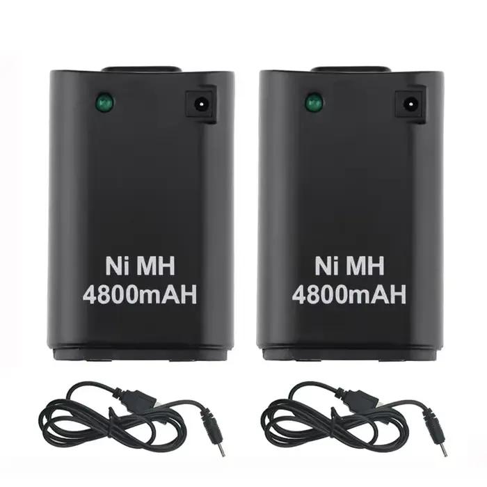 Batterie rechargeable longue durée 4800 mAh pour manette Xbox 360 - Câble de charge inclus