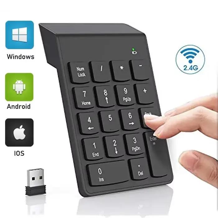 Pavés numériques sans fil clavier numérique pavé numérique 18 touches Portable 2.4 GHz clavier numér