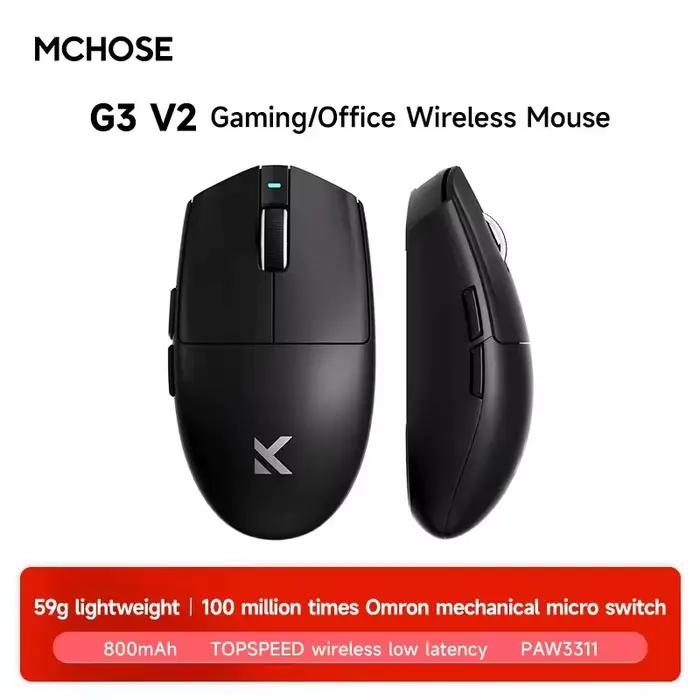 MCHOSE G3 V2 Pro souris de jeu sans fil Tri-mode PAW3395 800mAh charge légère ergonomie Esports sour