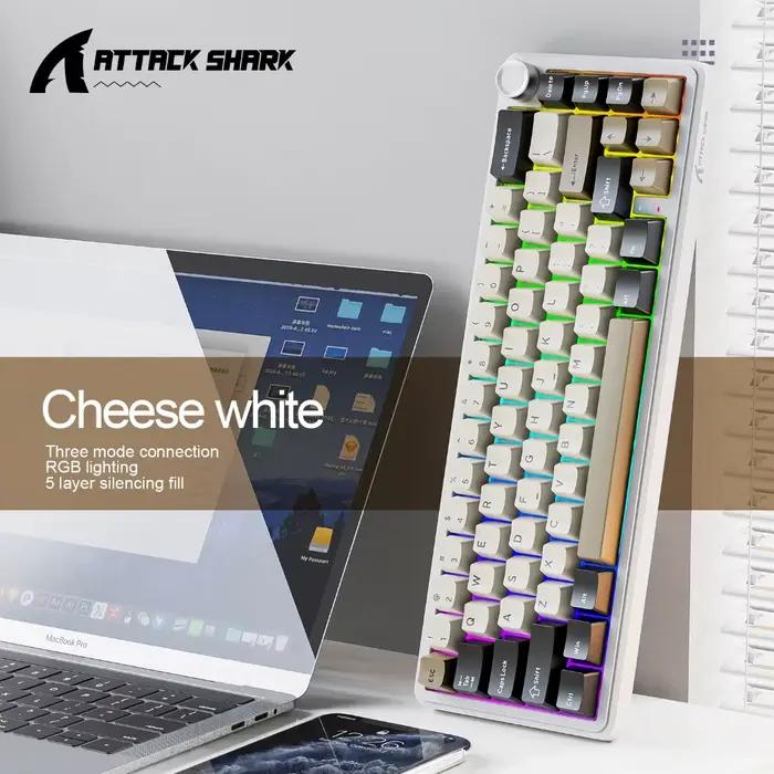 Clavier mécanique sans fil ATTACK SHARK X66 |   Clavier 66 touches Gasket Tri-mode, RGB Hot-Swap, 30