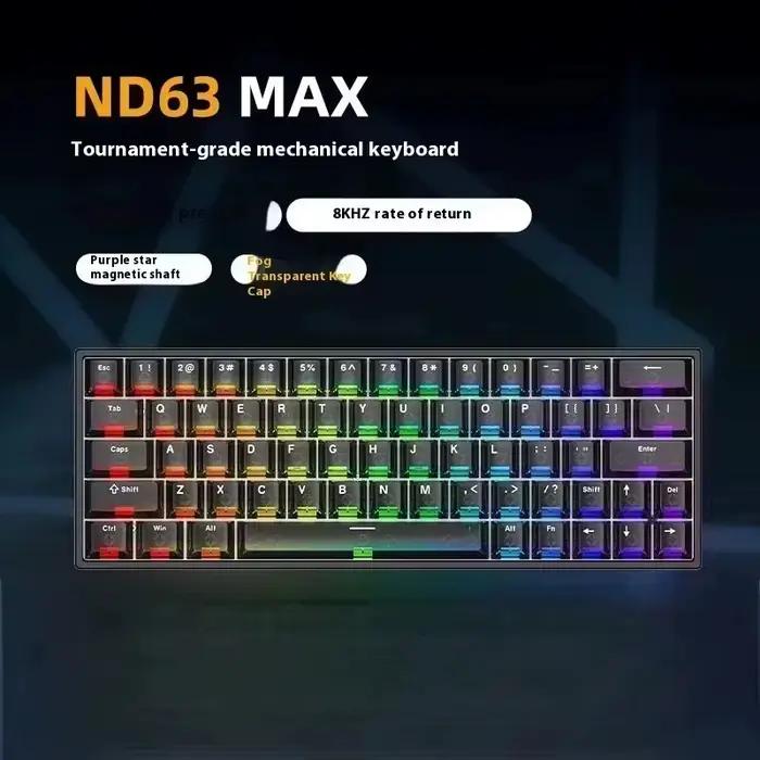 Irok ND63/ND68 interrupteur magnétique claviers mécaniques rvb échange à chaud e-sports filaire pers