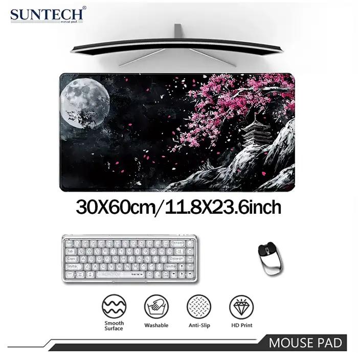 Tapis de souris fleurs de cerisier grand tapis de souris 400X900 PC clavier d'ordinateur XXL tapis d