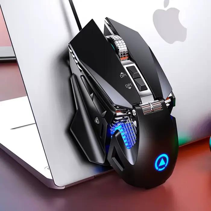 Souris de jeu Esports rétroéclairée rvb filaire 200-7200 DPI réglable, USB filaire pour PC portable 