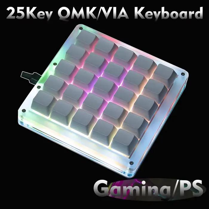 QMK – clavier blanc vierge à 25 touches, Macro, interrupteur Cherry, rétroéclairage rvb, programmati