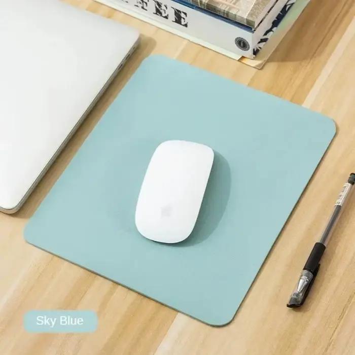 Tapis de souris coloré à la mode, petit tapis de souris en PU, antidérapant, en cuir, pour ordinateu