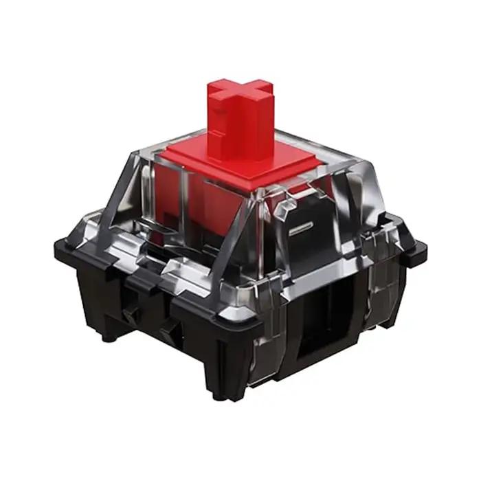 Joli de clavier mécanique silencieux, accessoires de clavier de jeu, axe personnalisé, lisse, rouge,