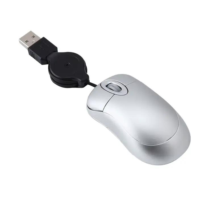 Mini souris optique rétractable Portable Mini souris filaire USB ergonomie souris de bureau à domici