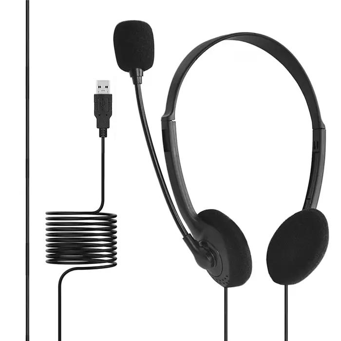 3.5mm/USB casque d'ordinateur avec Microphone antibruit chat réseau enseignement vidéoconférence sté