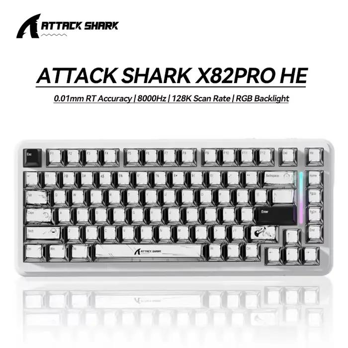 ATTACK SHARK X82 Pro HE 75% clavier de jeu sans fil magnétique, RT/Snap Tap/DKS/MT/TGL, taux d'éroll