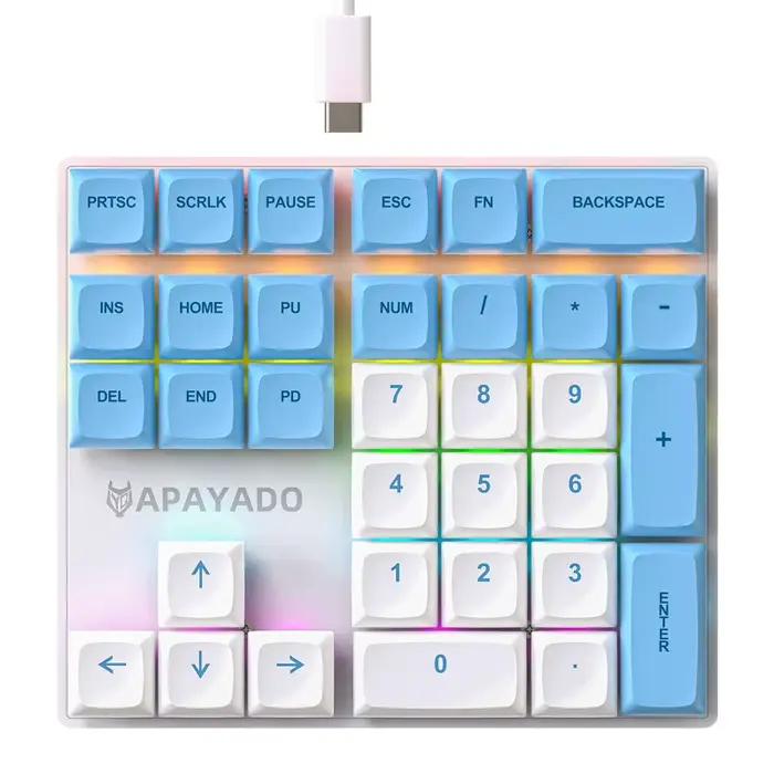 APAYADO K33 – clavier numérique mécanique, 33 touches, rétroéclairage RGB, touches PBT, Mini clavier