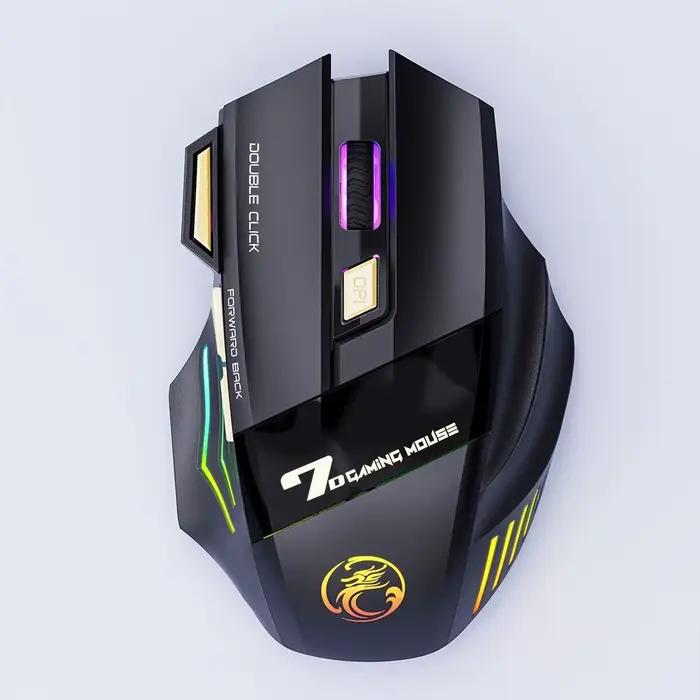 Souris de jeu sans fil IMICE GW-X7, 3200 DPI, double mode, 7 touches programmables, rétroéclairage R