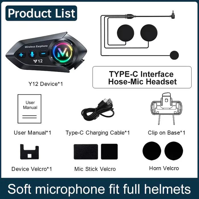 Casque de moto Bluetooth 5.4, casque, sans fil, mains libres, appel, kit téléphonique, étanche, lect