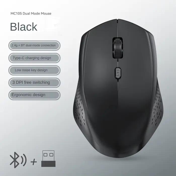 Souris sans fil Bluetooth 5.2, 2.4 ghz, double Mode, silencieuse, Rechargeable, pour jeu, 1600DPI, p
