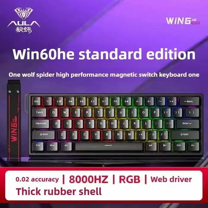 Aula Win60He clavier à interrupteur magnétique filaire Win 60 HE clavier mécanique Esports Gamer Win