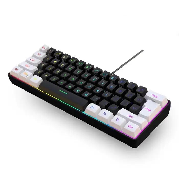 Clavier de jeu filaire USB, 61 prédire, compact, mini clavier de bureau pour PC et ordinateur de bur