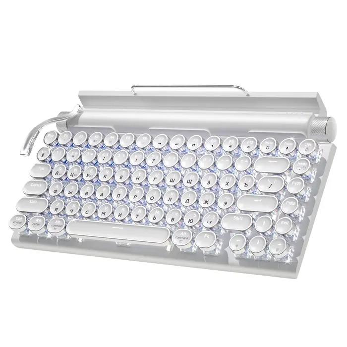 Clavier mécanique de type machine à écrire, interrupteurs bleus RGB, Bluetooth double mode, personna