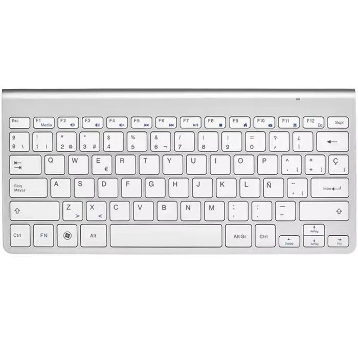 Clavier sans fil compact 2.4G QWERTY, disposition espagnole, adaptateur USB, clavier d'ordinateur po