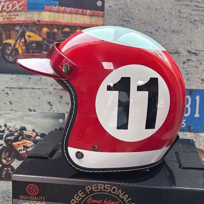 Casque de moto rétro pour femmes, petite taille, style billard vintage, léger, pour scooter électriq