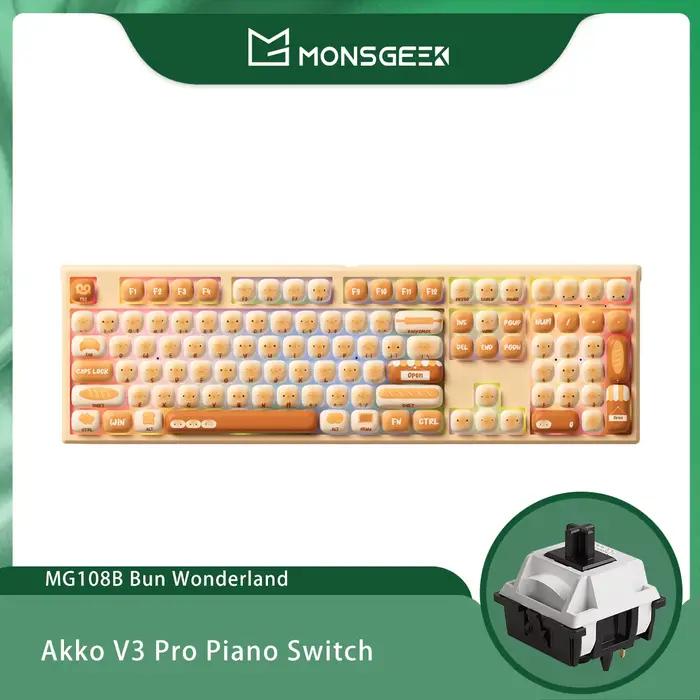 Akko MonsGeek MG108B Bun Wonderland clavier mécanique sans fil profil MOG RGB 108 touches pleine tai