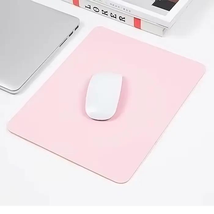 Tapis de souris en cuir PU de couleur unie, antidérapant, imperméable, fournitures scolaires et de m