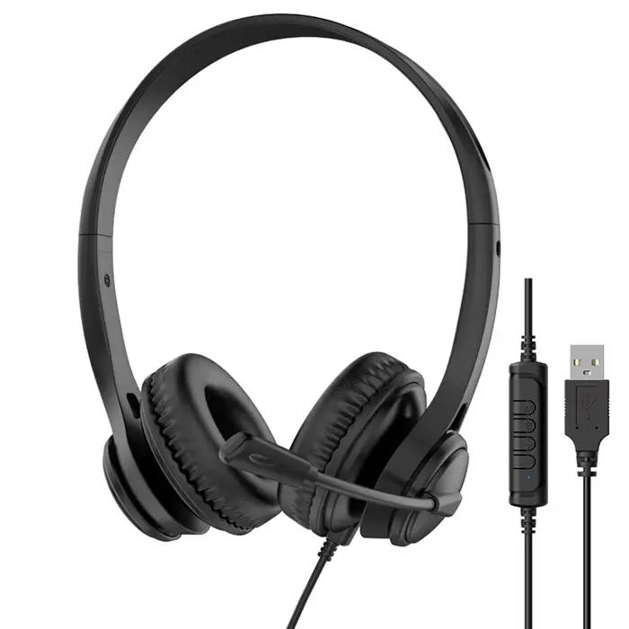 3.5mm/USB casque d'ordinateur avec Microphone antibruit chat réseau enseignement vidéoconférence sté