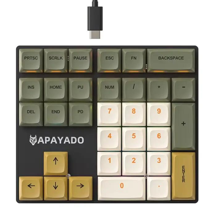 Mini clavier mécanique numérique K33 APAYADO, 33 touches, connexion filaire, rétroéclairage RGB, int