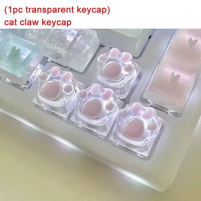 Clavier mécanique résine Keycap chat pattes Pad clair rétro-éclairé RGB WASD flèche ESC clé dessin a