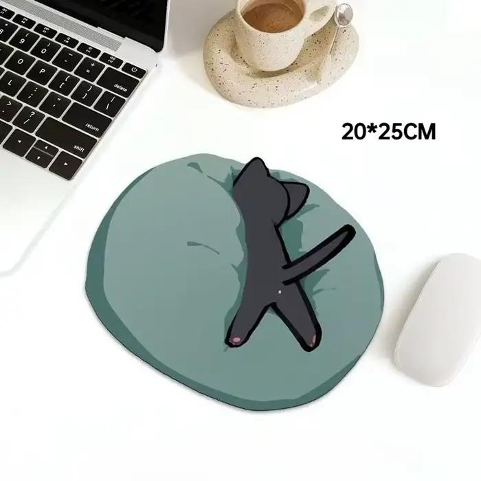 Tapis de souris adorable en forme de chaton, forme unique, tapis de bureau élégant et portable pour 