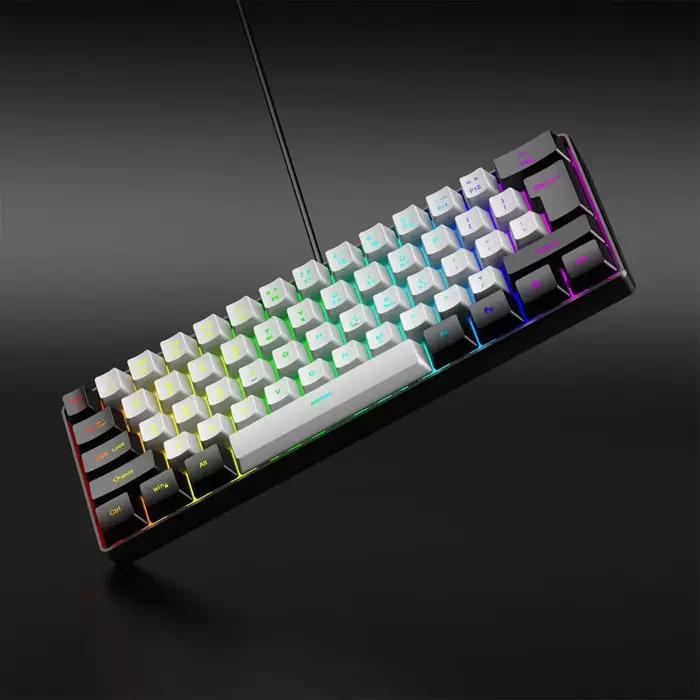 Clavier mécanique filaire pour jeux 60% avec rétroéclairage RGB, ultra compact, mini-layout pour jou