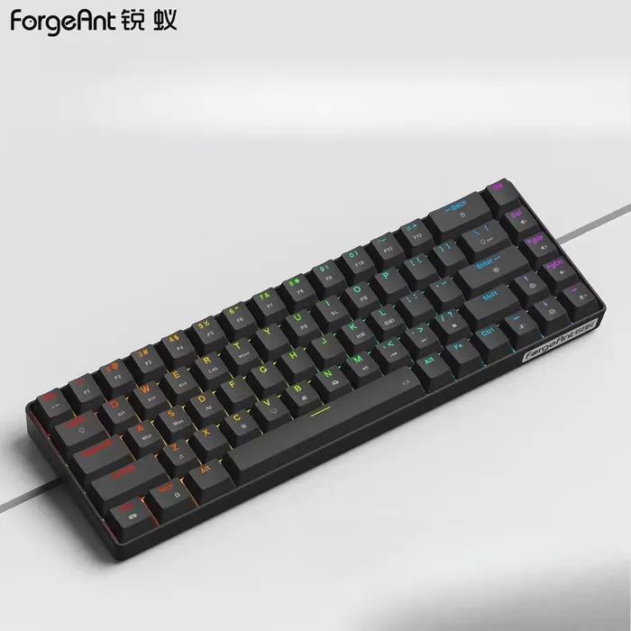 Clavier mécanique RGB Teclado Gamer 68 touches sans fil + Bluetooth + filaire 60% pour iPad, ordinat