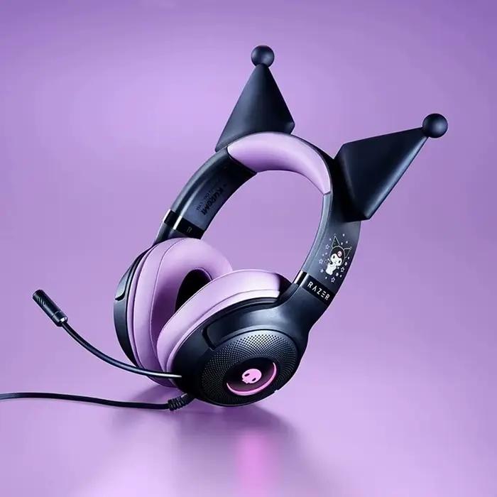 Razer Sanrio Kuromi Casque filaire Casque édition limitée HyperClear Microphone cardioïde TriForce 4