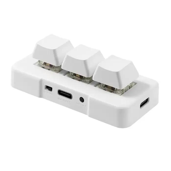 MK321BT Mini clavier personnalisé à 3 touches avec interrupteur bleu mécanique USB + clavier double 