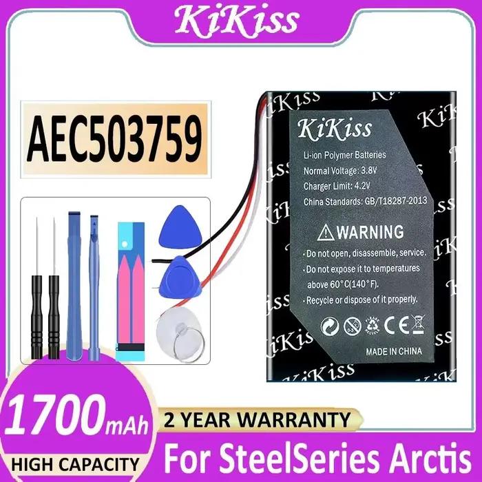 Batterie pour casque de jeu AEC503759 1700mAh pour Steelseries Arctis 1 3 5 7 7P Arctis1 Arctis3 Arc