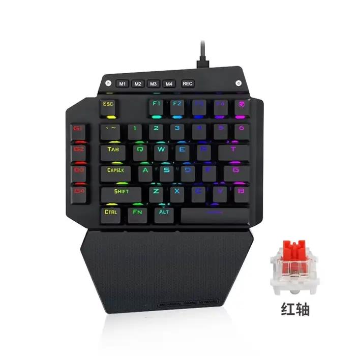 K700 clavier mécanique de jeu à une main 44 touches clavier rétro-éclairé rvb Support clavier e-spor