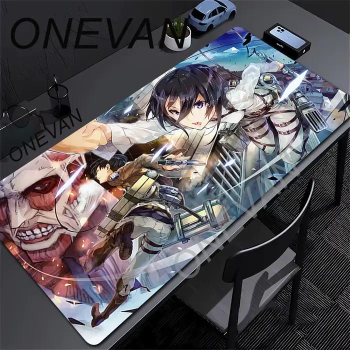 Tapis de Souris XXL Gaming Attack on Titan Anime avec Bordures Renforcées pour Ordinateur Portable e