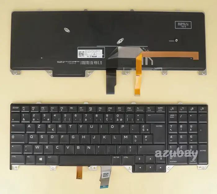 Clavier Français AZERTY, Allemand QWERTZ, Coréen et Arabe pour Dell Alienware 17 R4 R5, 0YTG3P 0V5NM