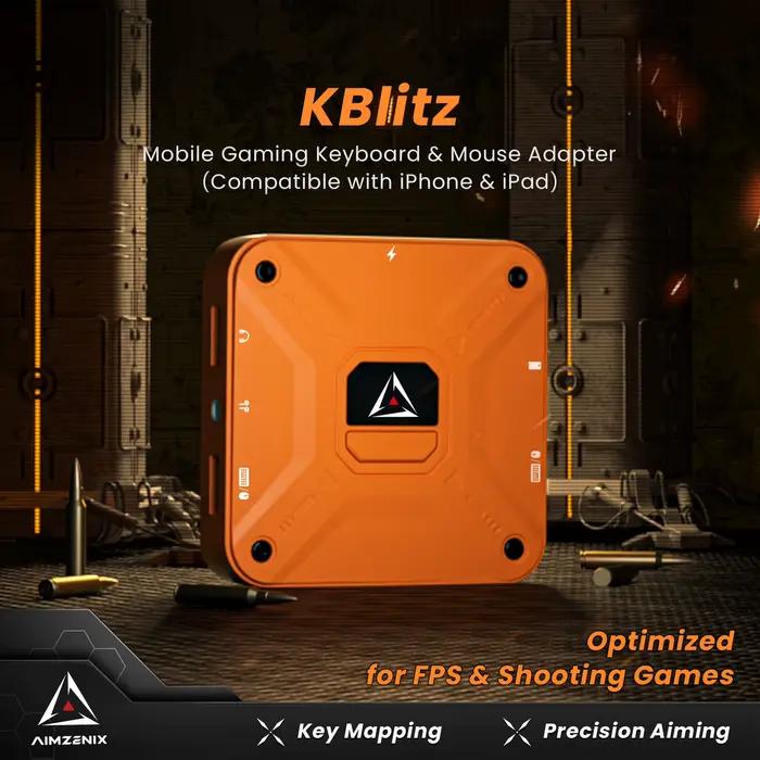 AIMZENIX KBlitz Adaptateur clavier et souris pour jeux mobiles pour iPhone et iPad (iOS13.4+)