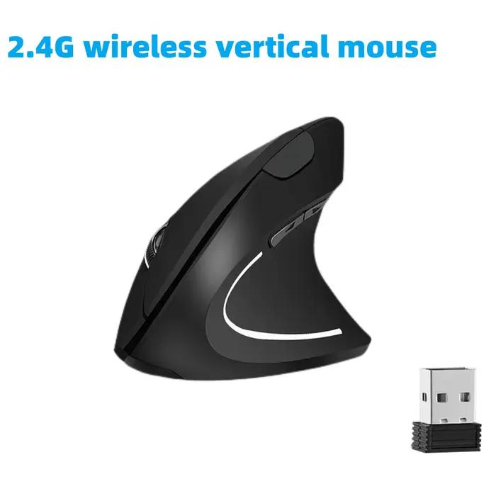 Souris verticale sans fil 3 DPI 2.4G, blanc/noir, 6 boutons, pour Windows/Mac/Chromebook/Linux/ordin
