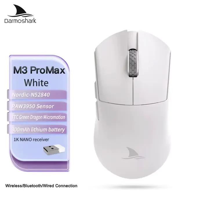 Darmoshark souris de jeu M3 Pro Max sans fil 4K/8K Bluetooth Tri-Mode PAW3950 nordique 52840 30K DPI