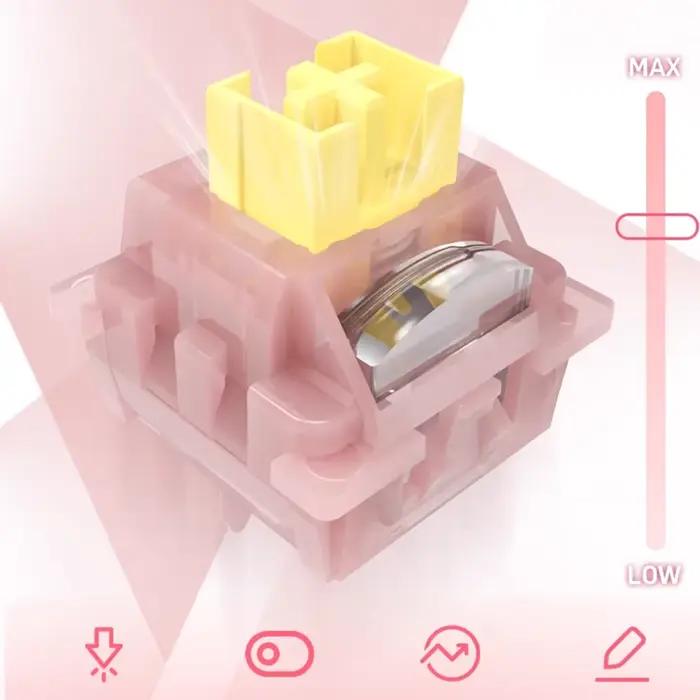 OUTEMU – interrupteur magnétique silencieux en forme de pêche, clavier mécanique magnétique personna