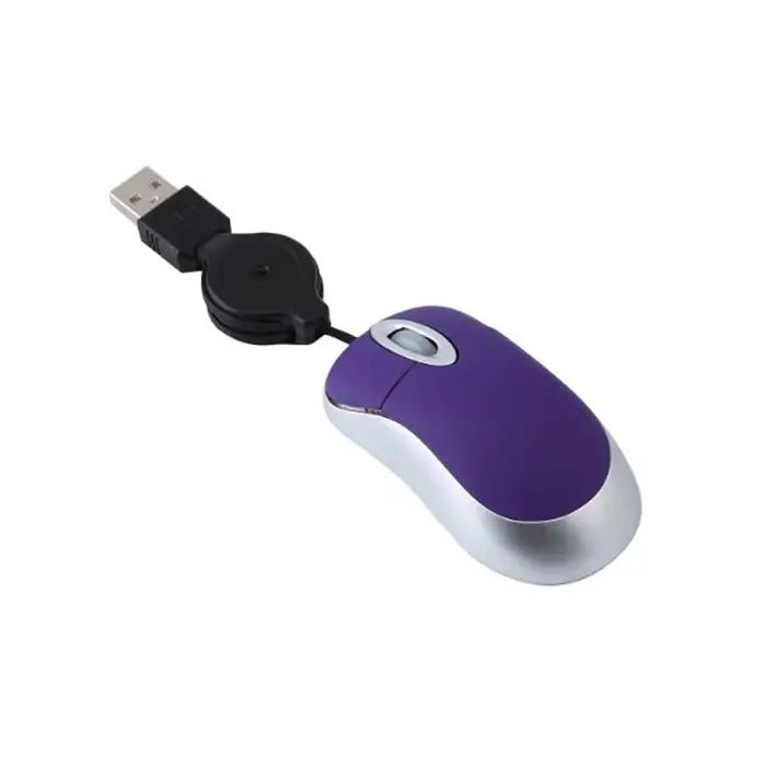 Mini souris filaire rétractable Portable pour ordinateur, petite main, optique USB, 1000 DPI, pour P