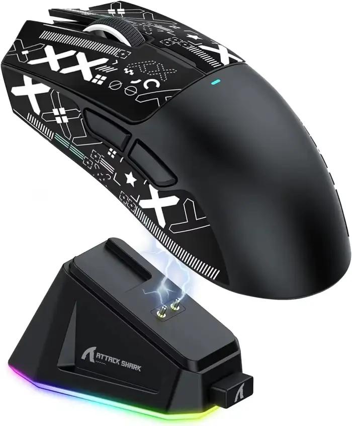 Offre spéciale souris Gamer sans fil ATTACK SHARK X11 avec station de charge capteur de jeu PixArt P